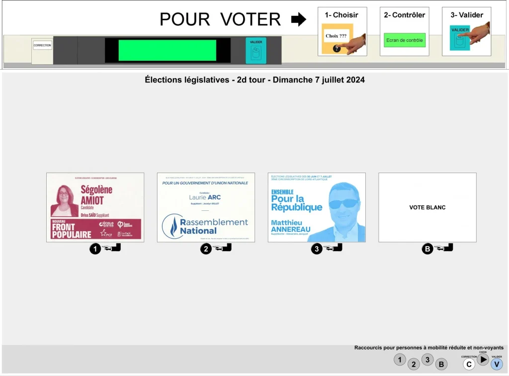 Planche machine à voter 2nd tour législatives 2024